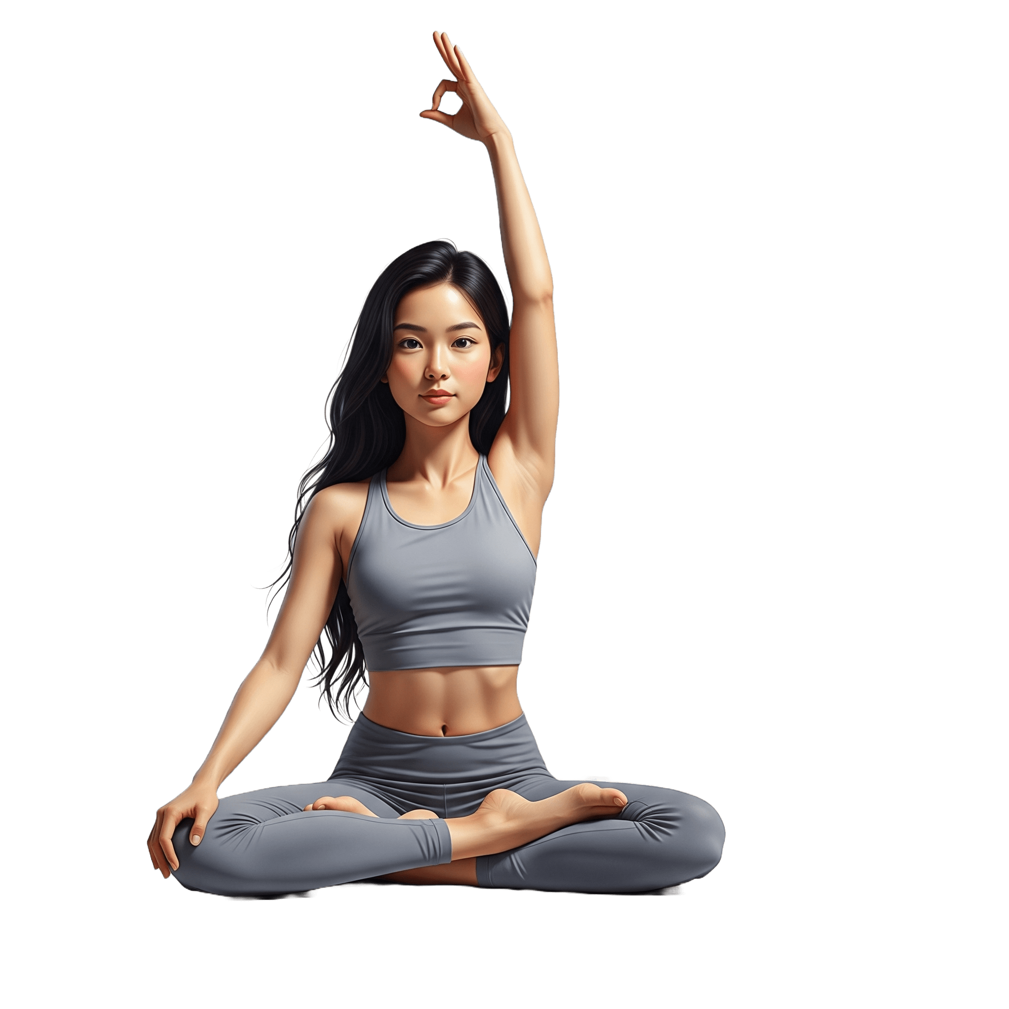 Woman in a graceful yoga pose